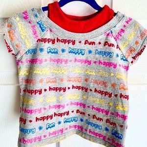 Garanimals Y2K Girls-Toddler Knit Jersey Printed Heather-Grey 100%Cot Top |Sz 4T